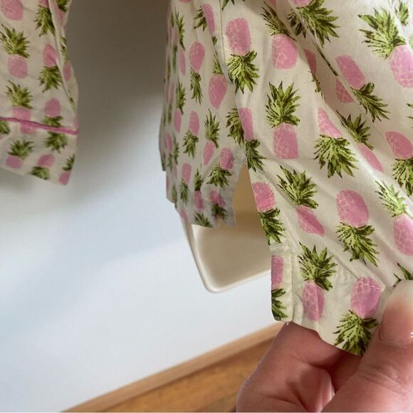 VICTORIAS SECRET Pineapple Print Button Front Pajama Top - Picture 5 of 11